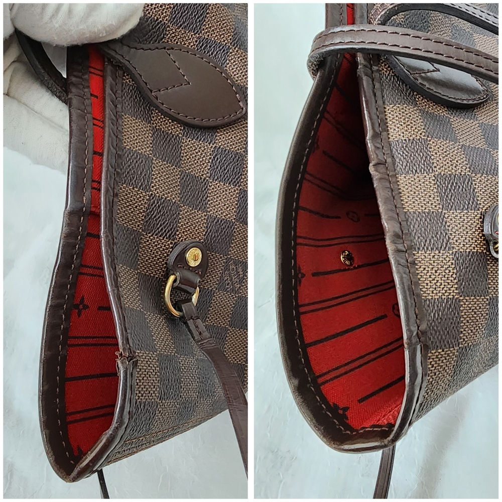Auth Louis Vuitton Neverfull Damier Ebene MM Tote Bag - Picture 10 of 12